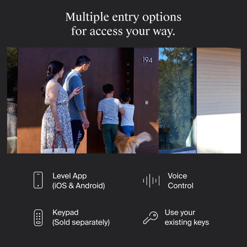 ليفل Level Bolt (Matter) Smart Deadbolt - اجعل قفلك ذكيًا دون تغيير المفاتيح أو الأجهزة - دخول بدون مفتاح فوق الخيط والوصول عن بعد عبر Apple Home Google Home Alexa وللأشياء الذكية - Image 5